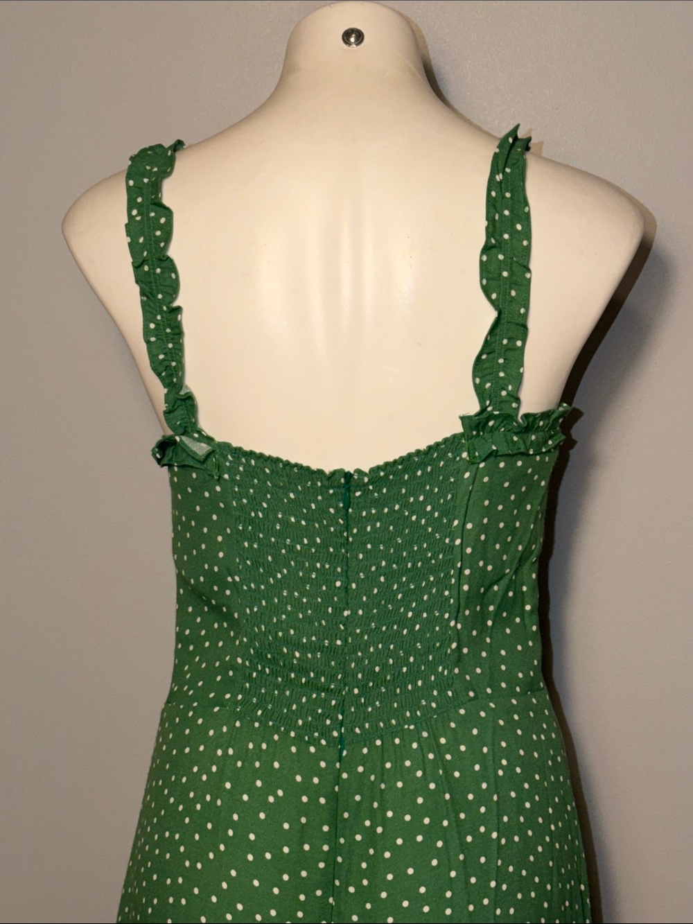 Reformation ladies Polka Dot Print Midi Dress. Size 10. - Picture 6 of 9